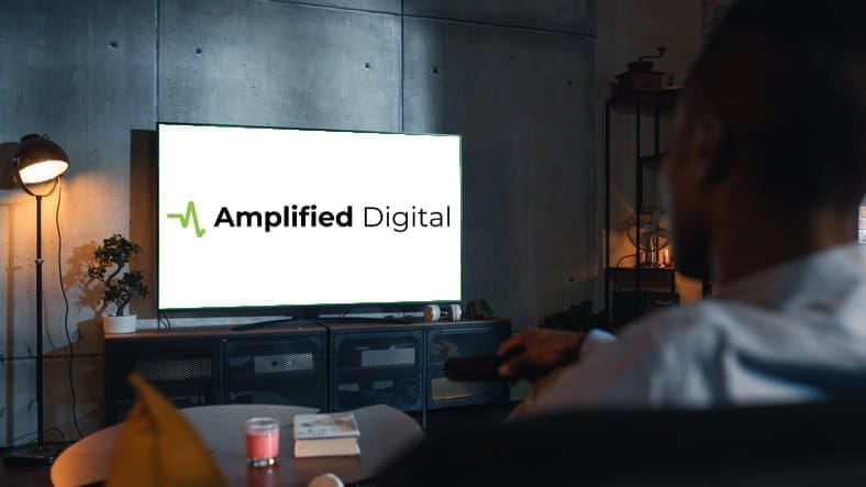 Amplified-Digital-Agency-logo-on-a-connected-tv